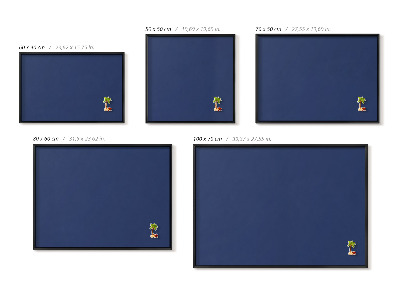 Magnettafel mit schwarzem Rahmen Farbe Dunkelblau