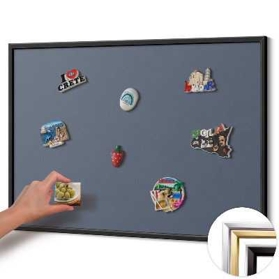 Magnettafel mit schwarzem Rahmen Farbe Kühles Grau