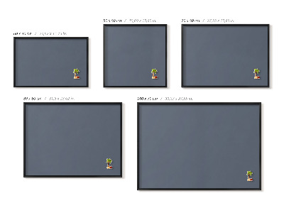 Magnettafel mit schwarzem Rahmen Farbe Kühles Grau