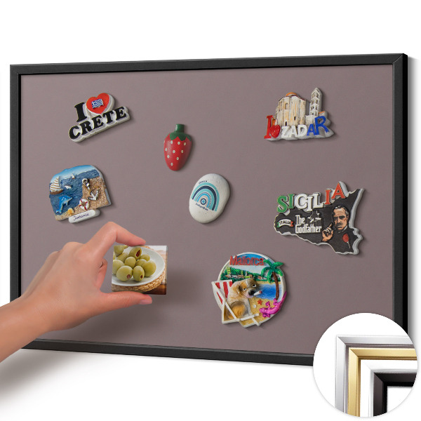 Magnettafel mit schwarzem Rahmen Farbe Helles Braun