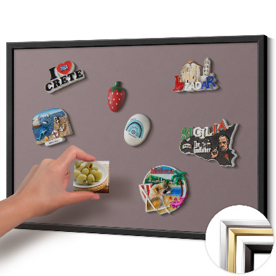 Magnettafel mit schwarzem Rahmen Farbe Helles Braun
