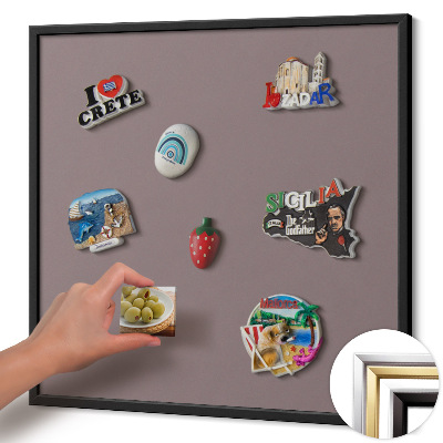 Magnettafel mit schwarzem Rahmen Farbe Helles Braun