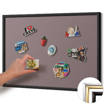 Magnettafel mit schwarzem Rahmen Farbe Helles Braun