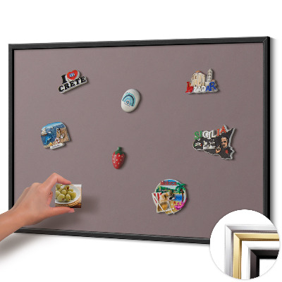 Magnettafel mit schwarzem Rahmen Farbe Helles Braun