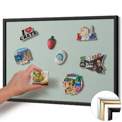 Magnettafel mit schwarzem Rahmen Farbe Aquamarin