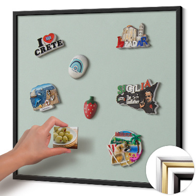 Magnettafel mit schwarzem Rahmen Farbe Aquamarin