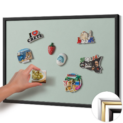 Magnettafel mit schwarzem Rahmen Farbe Aquamarin