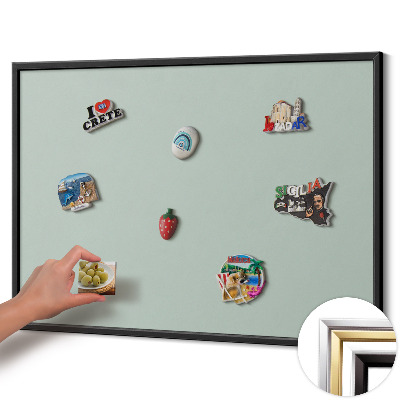 Magnettafel mit schwarzem Rahmen Farbe Aquamarin