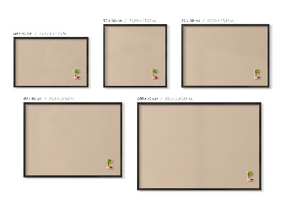 Magnettafel mit schwarzem Rahmen Farbe Beige