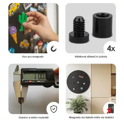 Wand-Magnettafel für Reisesouvenirs in rundem Design und schwarzer Farbe