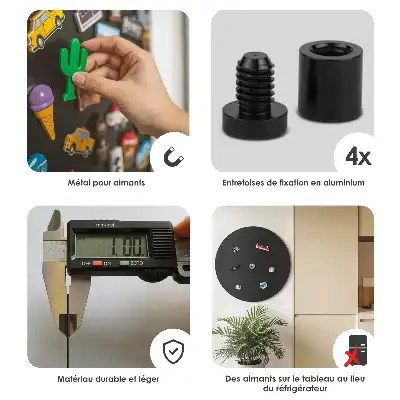 Wand-Magnettafel für Reisesouvenirs in rundem Design und schwarzer Farbe