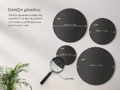Wand-Magnettafel für Reisesouvenirs in rundem Design und schwarzer Farbe