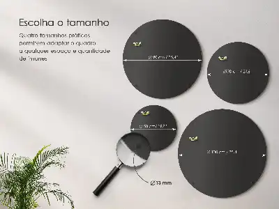 Wand-Magnettafel für Reisesouvenirs in rundem Design und schwarzer Farbe
