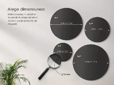 Wand-Magnettafel für Reisesouvenirs in rundem Design und schwarzer Farbe