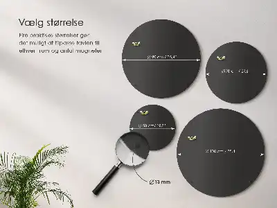 Wand-Magnettafel für Reisesouvenirs in rundem Design und schwarzer Farbe
