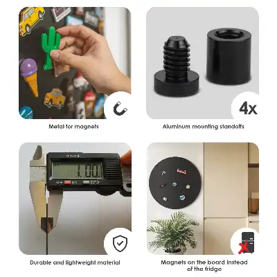 Wand-Magnettafel für Reisesouvenirs in rundem Design und schwarzer Farbe