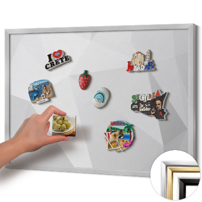 Magnettafel mit silbernem Rahmen Geometrischer 3D-Hintergrund