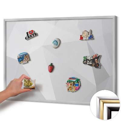 Magnettafel mit silbernem Rahmen Geometrischer 3D-Hintergrund