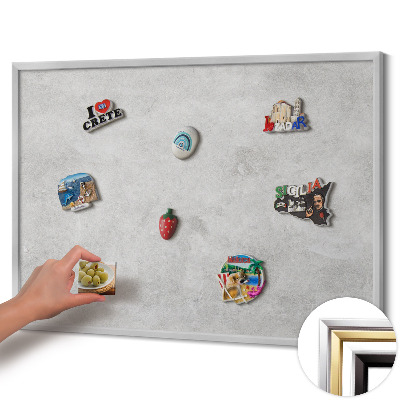 Magnettafel mit silbernem Rahmen Betonwandstruktur