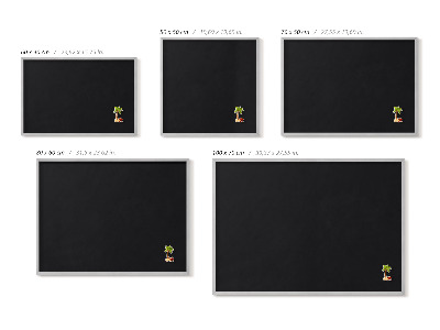 Magnettafel mit silbernem Rahmen Farbe Schwarz