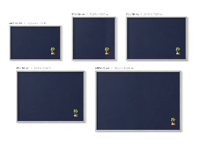 Magnettafel mit silbernem Rahmen Farbe Dunkelblau