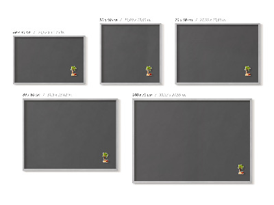 Magnettafel mit silbernem Rahmen Farbe Dunkelgrau