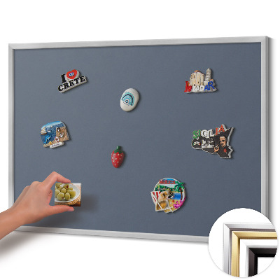 Magnettafel mit silbernem Rahmen Farbe Kaltgrau