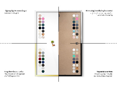 Magnettafel mit silbernem Rahmen Farbe Helloliv