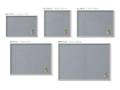 Magnettafel mit silbernem Rahmen Farbe Grau