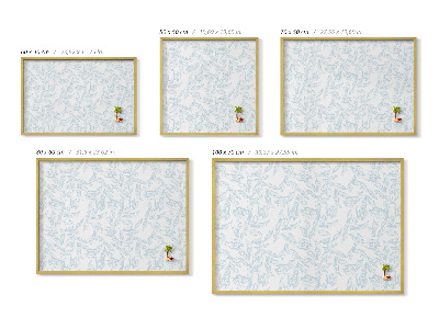 Magnettafel mit goldenem Rahmen Regelmäßiges Blattmuster