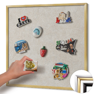 Magnettafel mit goldenem Rahmen Dezente Sandsteinstruktur