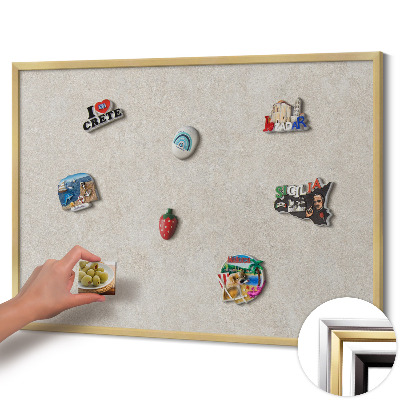 Magnettafel mit goldenem Rahmen Dezente Sandsteinstruktur