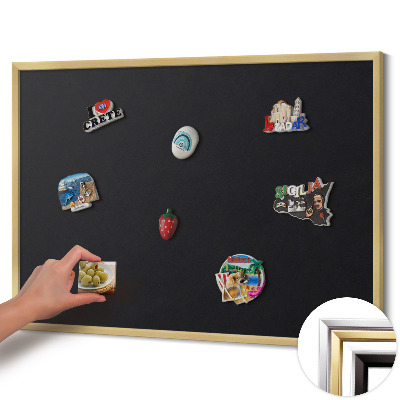 Magnettafel mit goldenem Rahmen Farbe Schwarz