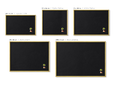 Magnettafel mit goldenem Rahmen Farbe Schwarz