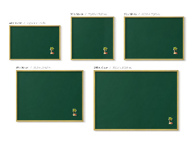 Magnettafel mit goldenem Rahmen Farbe Dunkelgrün