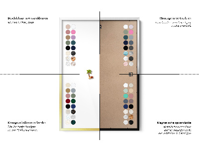 Magnettafel mit goldenem Rahmen Farbe Dunkelblau