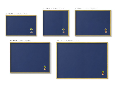 Magnettafel mit goldenem Rahmen Farbe Dunkelblau