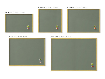 Magnettafel mit goldenem Rahmen Farbe Olivgrün