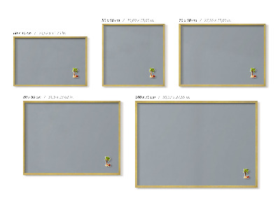 Magnettafel mit goldenem Rahmen Farbe Grau