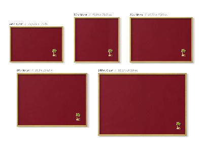 Magnettafel mit goldenem Rahmen Farbe Bordeauxrot