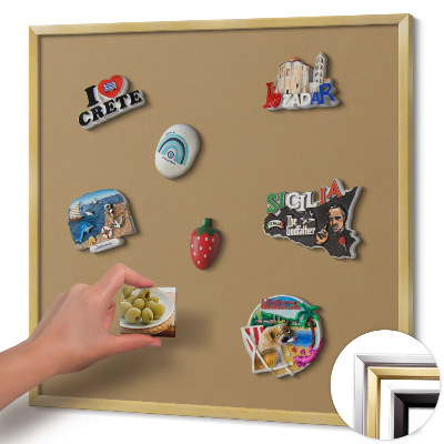 Magnettafel mit goldenem Rahmen Farbe Dunkelgelb