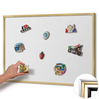 Magnettafel mit goldenem Rahmen Farbe Weiß