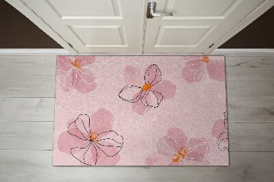 Fußmatte haustür Pinke Blumen