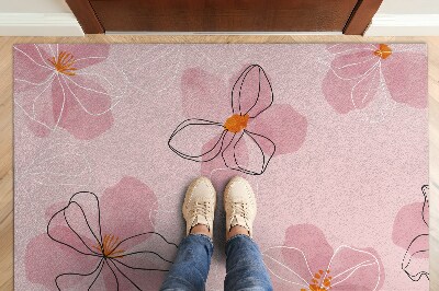 Fußmatte haustür Pinke Blumen