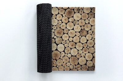 Fußmatte haustür Holzstämme