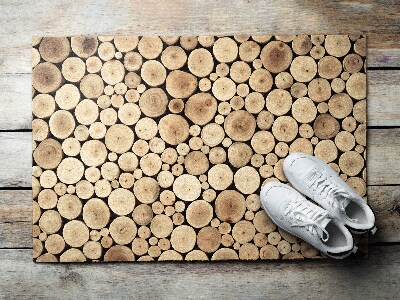 Fußmatte haustür Holzstämme