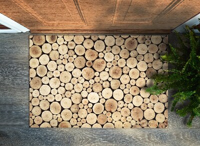 Fußmatte haustür Holzstämme