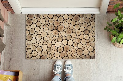 Fußmatte haustür Holzstämme