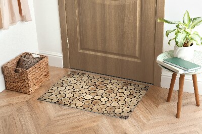 Fußmatte haustür Holzstämme