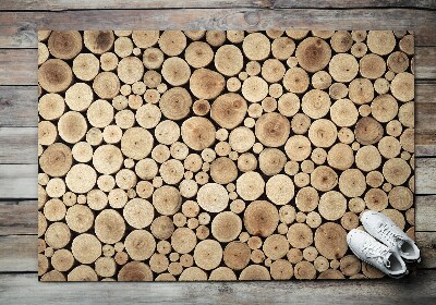 Fußmatte haustür Holzstämme
